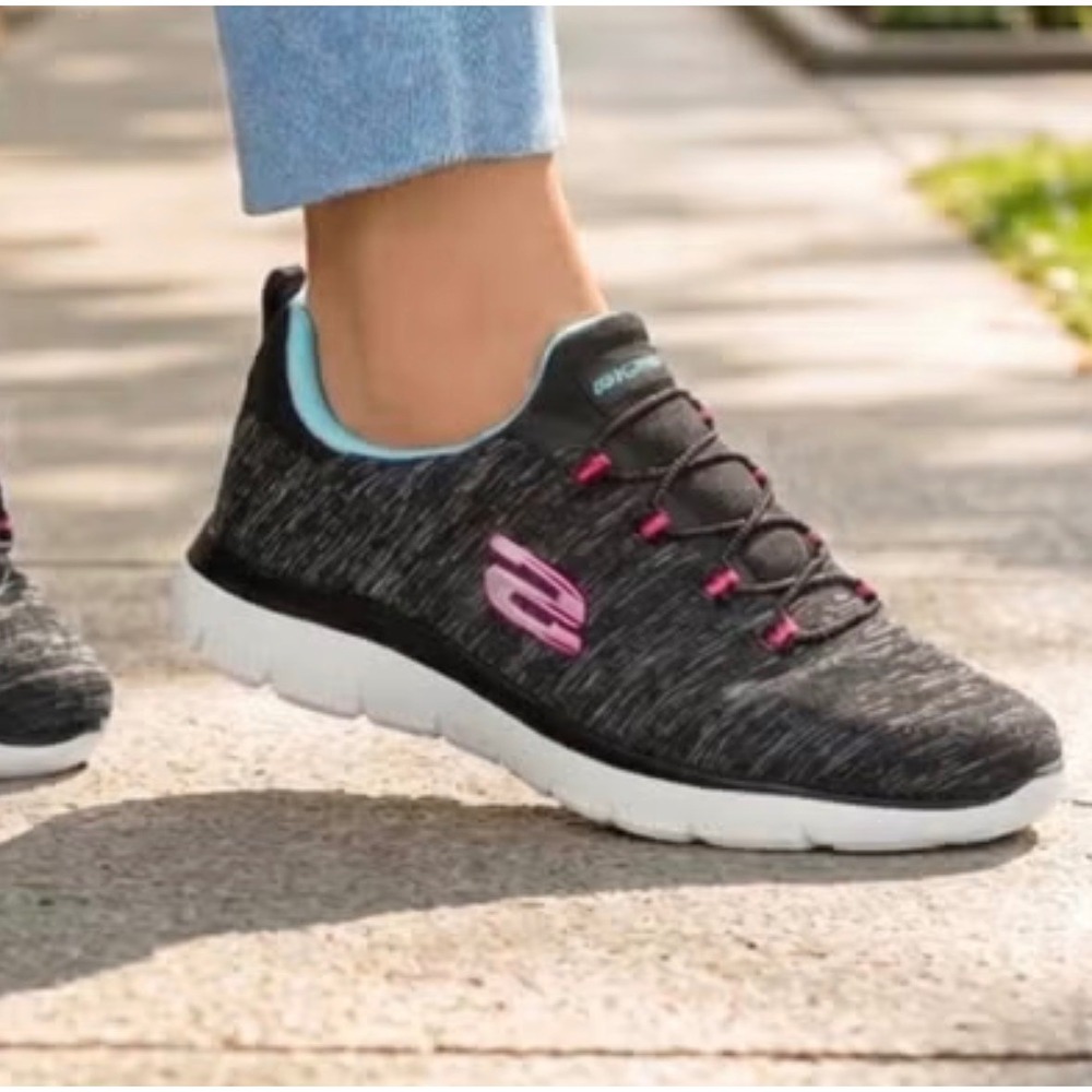 Skechers Sport Flex Appeal 3.0 Insiders Black Pink Teal Sneakers Mens 9.5